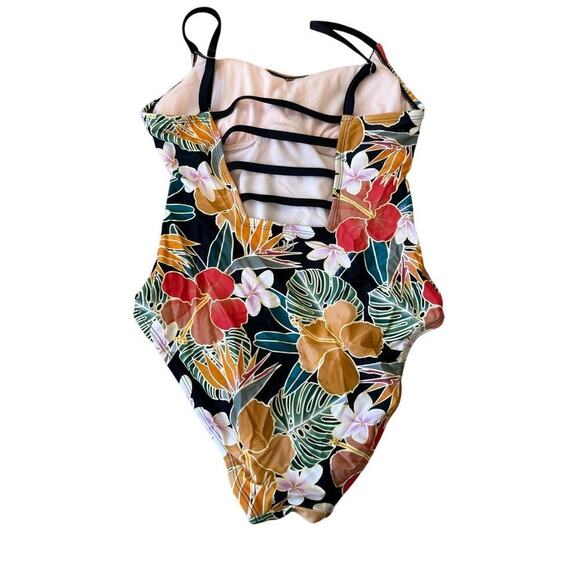 HURLEY One Piece swim suit, size Medium, Floral Print - Picture 2 of 9